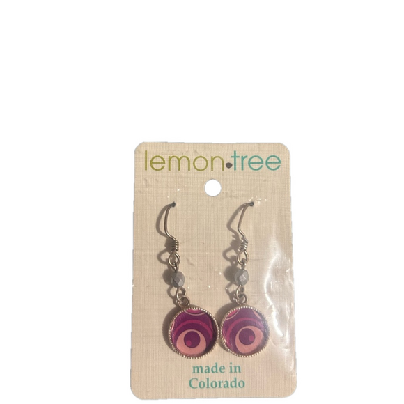 lemon tree Accessories - Lemon Tree Pink and Purple Earrings